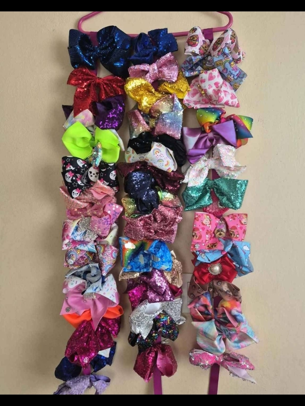 Kids Multicolor Hair Bow Lot - Assorted Glitter & Print Bows